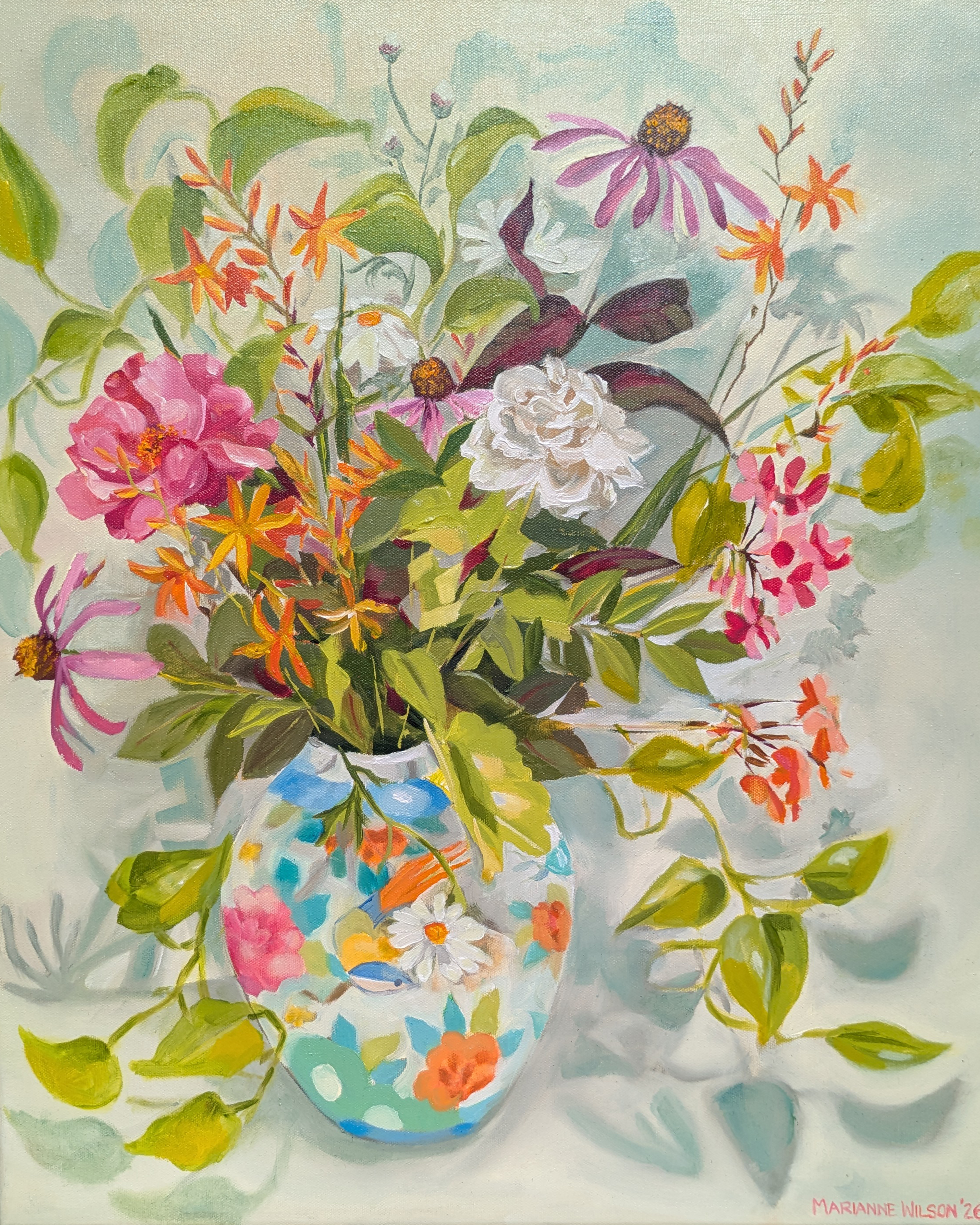 Flowers from the Garden, Oil on Canvas